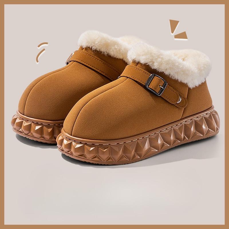 Thick-soled Cotton Shoes, Indoor Home Plush Warm Slippers for Women