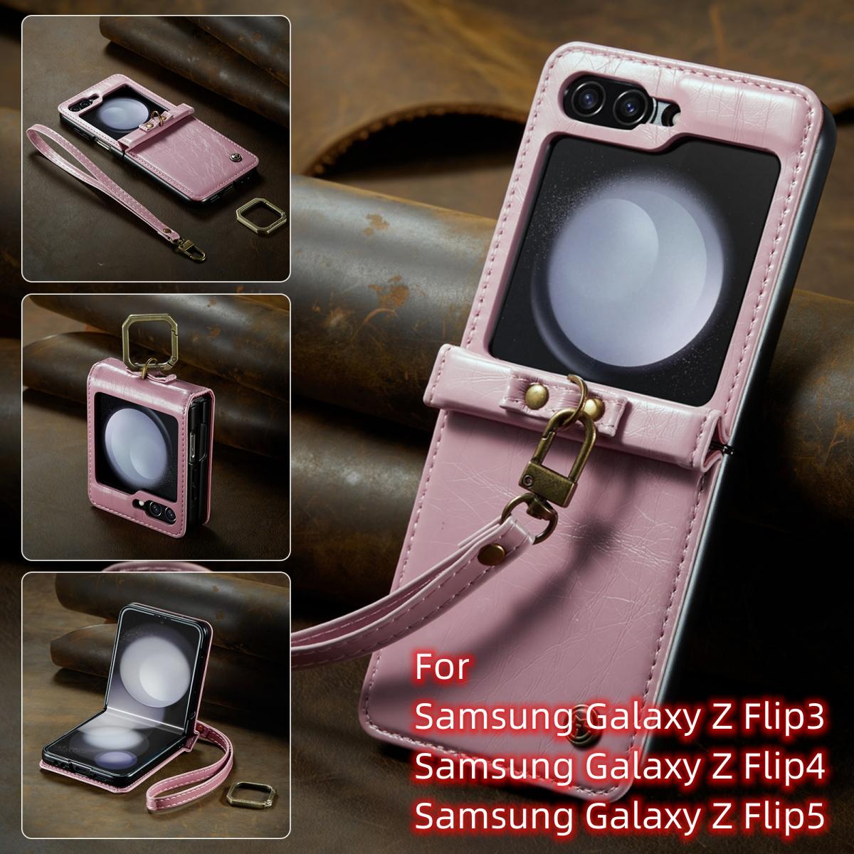 

Для Samsung Galaxy Z Flip3 Flip4 Flip5 Роскошный чехол со съемным ремешком в стиле ретро