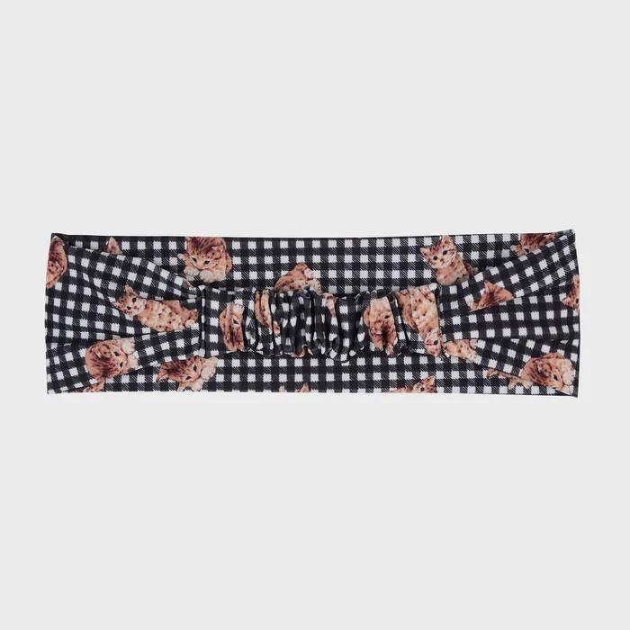 Kitten Check Headband (Black)