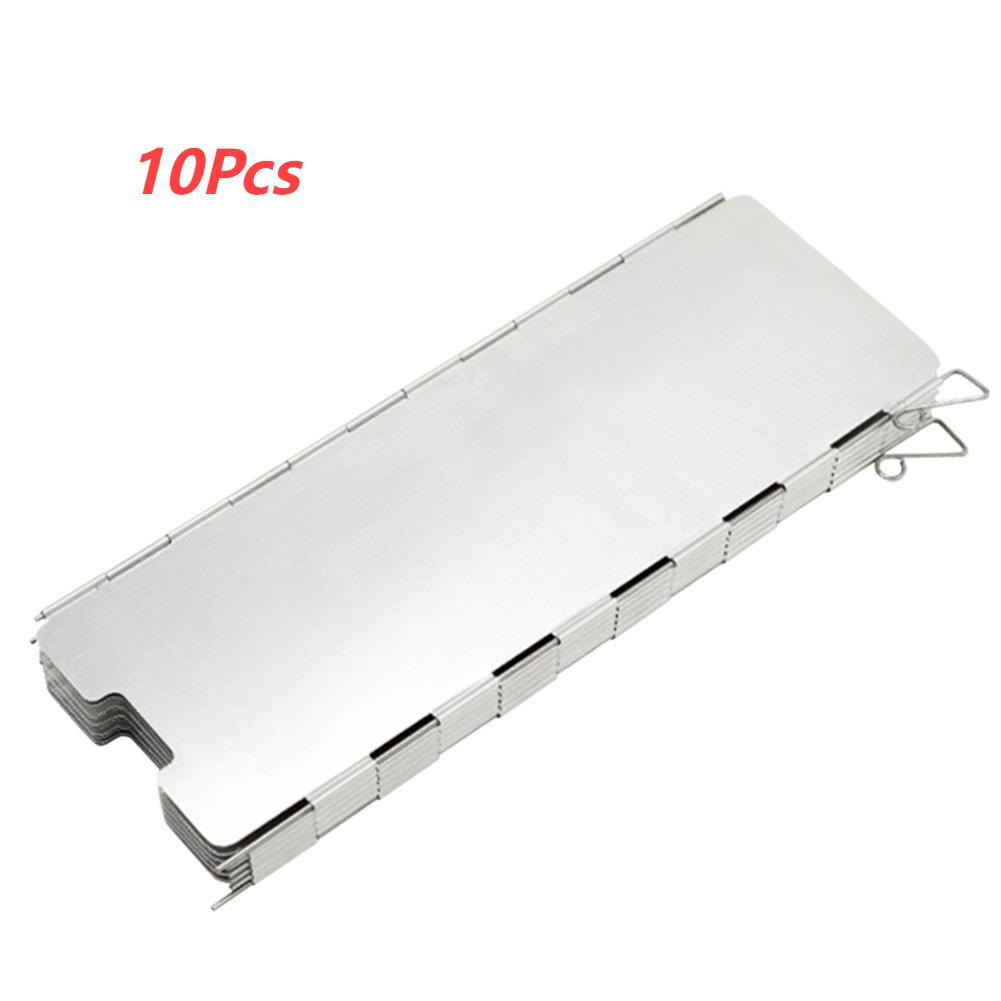 8-10 Plates Camping Stove Windscreen Aluminum Alloy Folding Stove Windscreen Foldable Gas Stove Windshield for Backpacking Stove