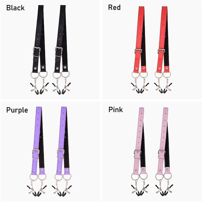Erotic Labia Clip BDSM Bondage Restraints Adjustable Leather Harness Clitoris Clip Sex Flirting Nipple Clips Sex Toys for Women