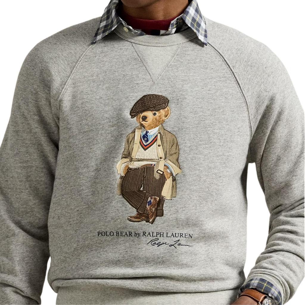 Polo Ralph Lauren Polo Bear Fleece Ribbed Embroidered Crewneck Sweatshirt Men sweatshirt 710980313-001