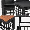 Garden Sofa Set 7 Pieces Black and Dark Grey Poly Rattan