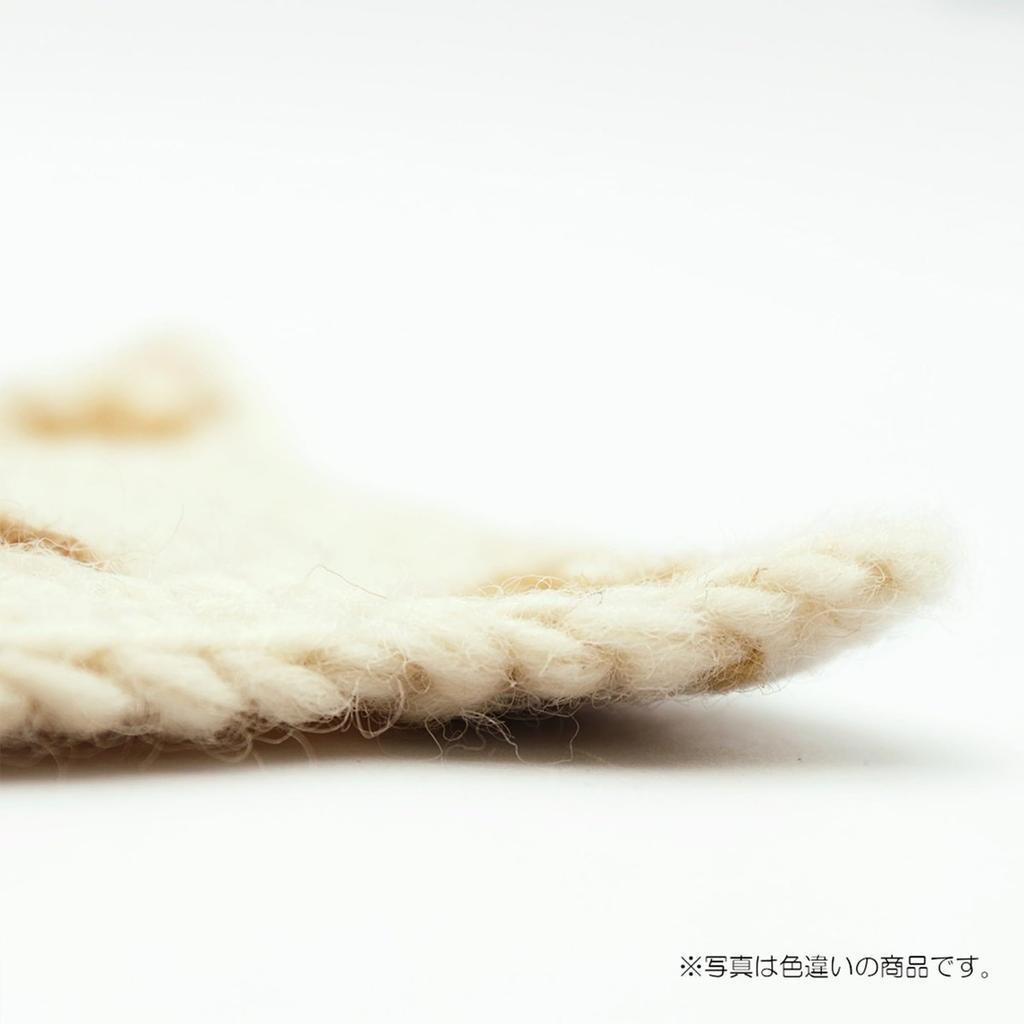 Tomo Corporation Nepal Knit Coaster Cat Face Black Wool Handwoven Coaster 9.5cm Diameter 17725-910-500