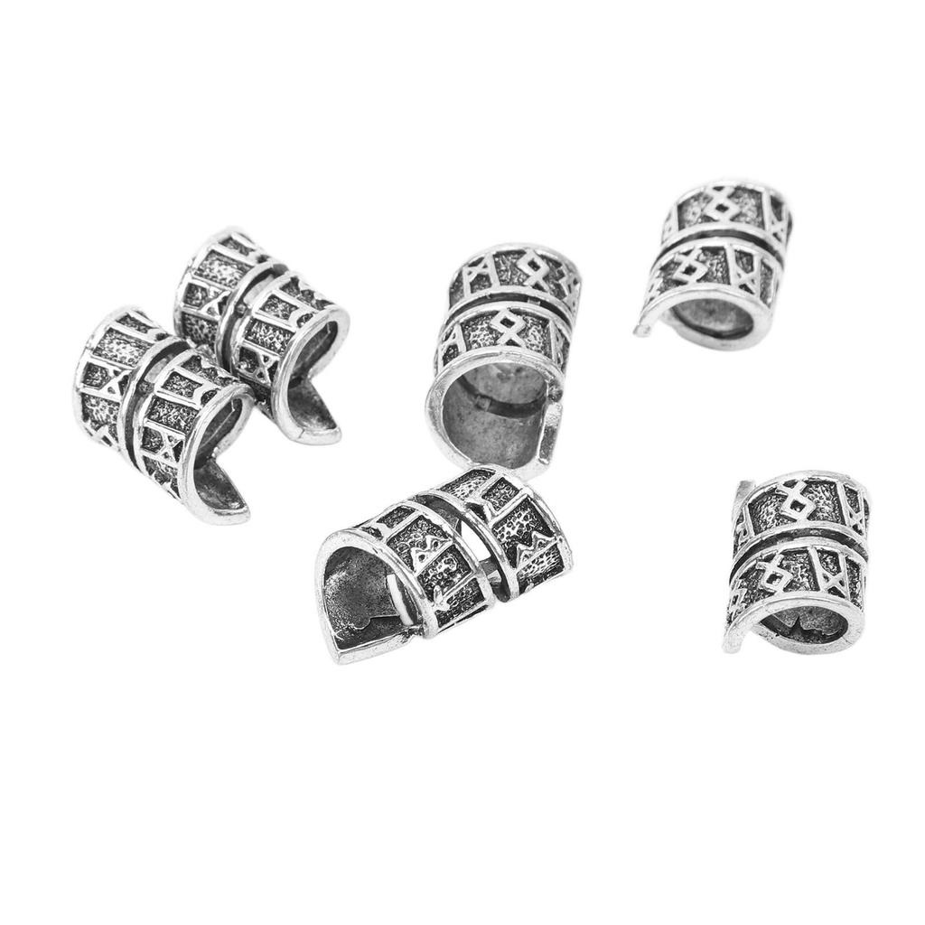 20Pcs Antique Dreadlocks Beads Large Hole Cool Fashionable Beard Beads for Hair Decoration DIY Project