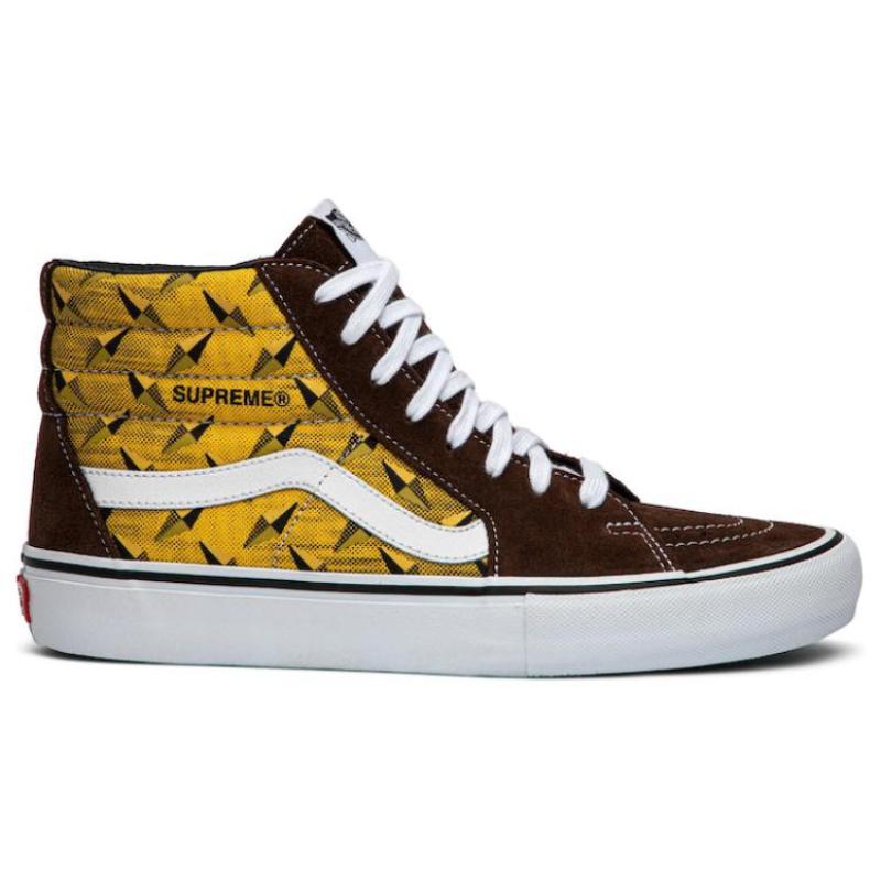 Vans Supreme X Vans Sk8 Hi Pro 'Diamond Plate Brown' Vans VN0A45JDTEE