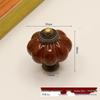 Hand-Painted Pastoral Blue and White Ceramic Pumpkin Drawer Pull
