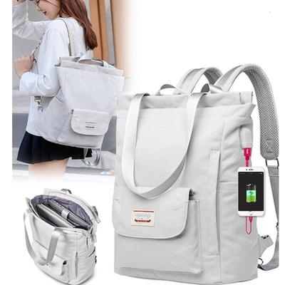 New Fashion Women Shoulder Bag Simple Style Casual Large Capacity Pure Color Laptop Backpack CLE