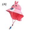 Toddler Sun Protection Hat Kids Cap with Built-in Solar Fan, Wide Brim Cooling Fan Hat, Breathable Mesh Fabric Summer Cartoon Pattern, Shawl Design