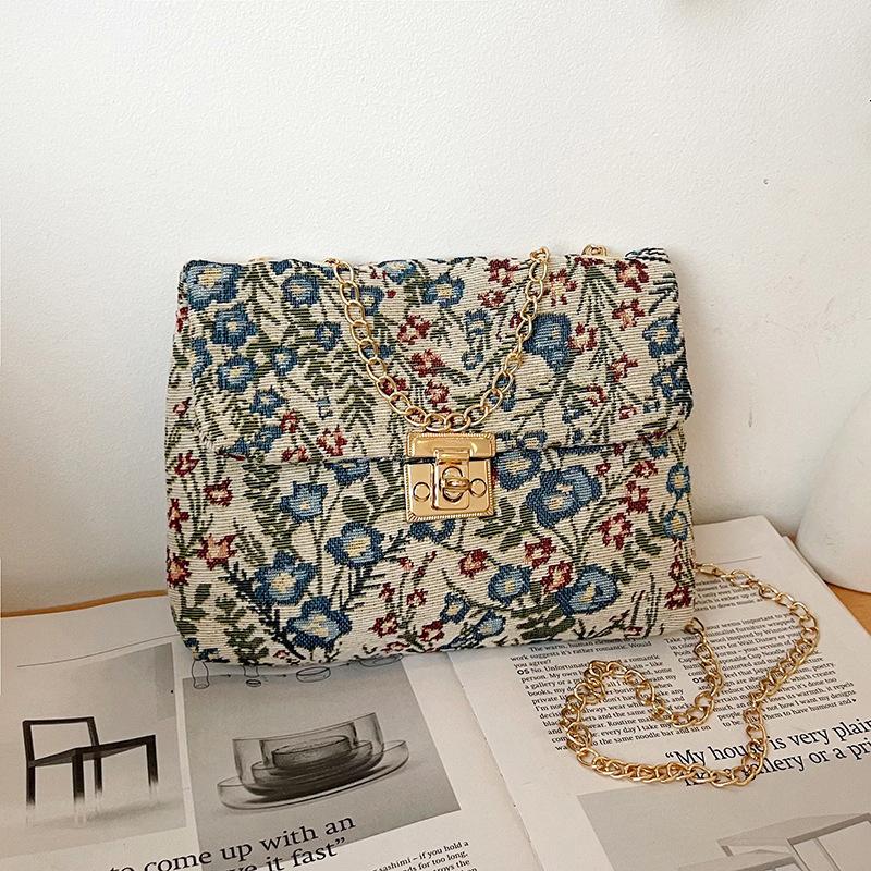Korean Version Envelope Bag 2025 Summer New Ethnic Style Flower Fashion Clutch Bag Trendy Cool Casual Foreign Style Handbag