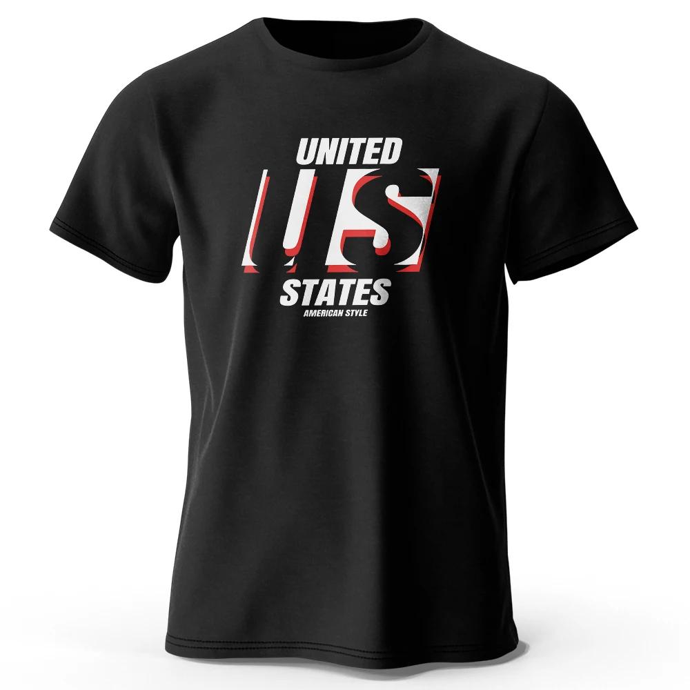 The US Logo Printed Unisexs Tshirt Fashion Cotton Tops Tees for Unisex Unisex Summer Casual Wear