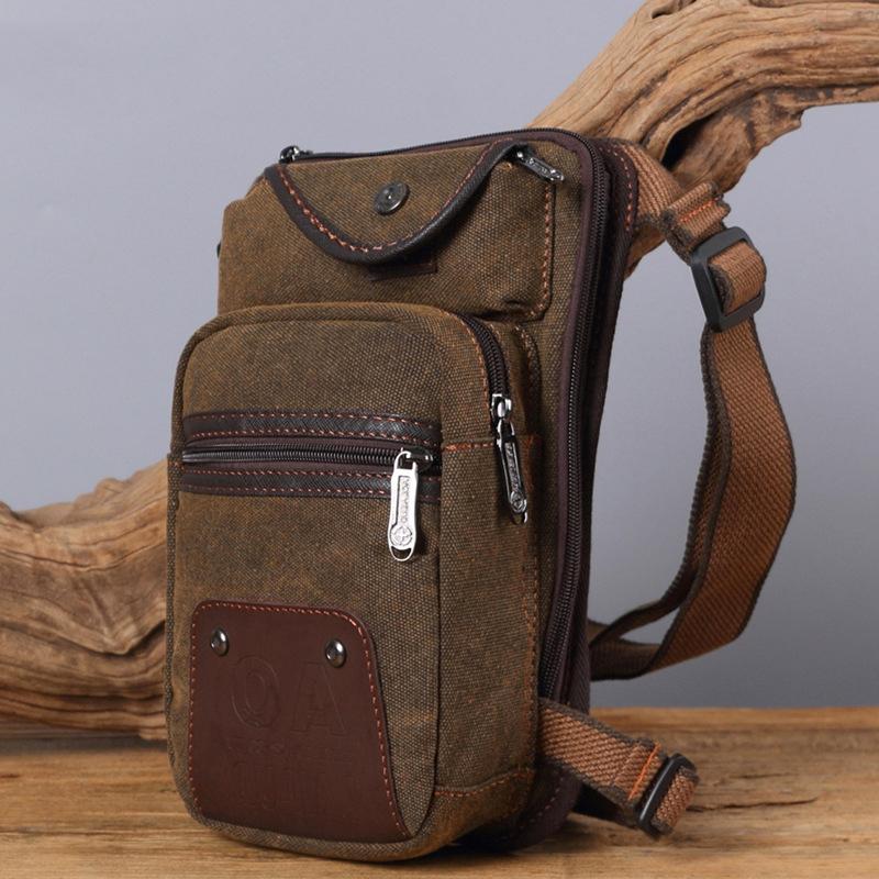 New European and American Retro Outdoor Sports Leg Bag Canvas Waist Packs Fashion Men's Messenger Bag