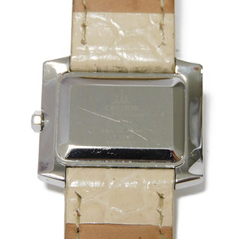 Used 10391 CREDOR 1E70-0CD0 7975 Diamond Bezel Quartz Women's from Japan AUTHENTIC