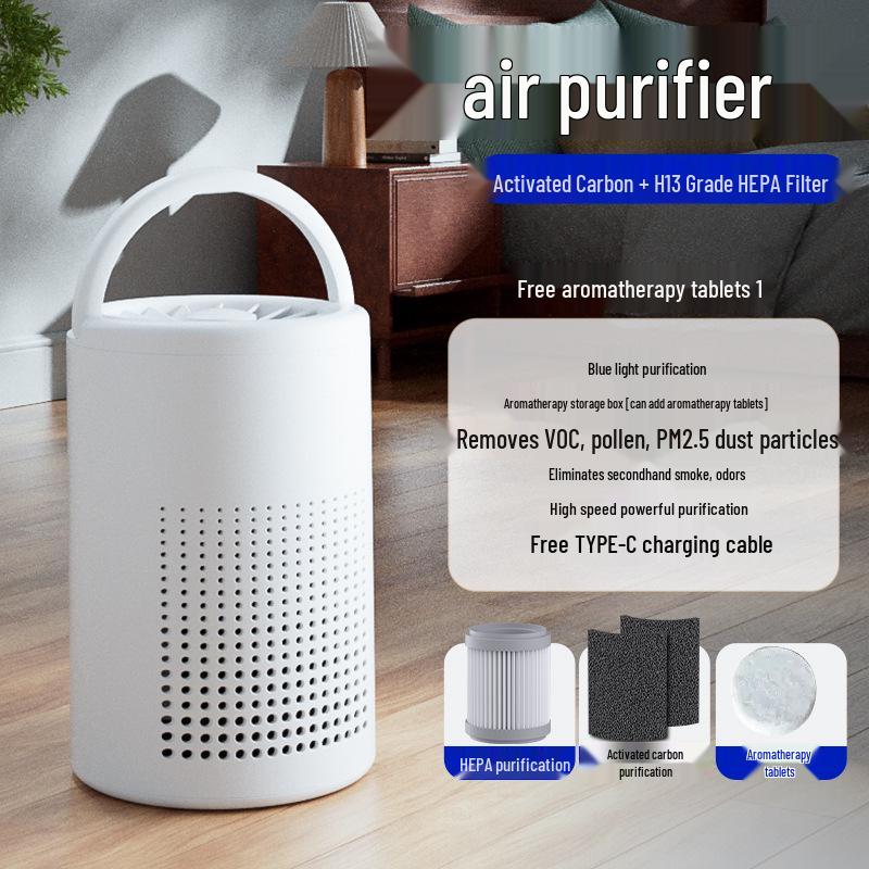 HEPA Air Purifier: Desktop Diffuser, Dust & Smoke Remover, Activated Carbon Filter