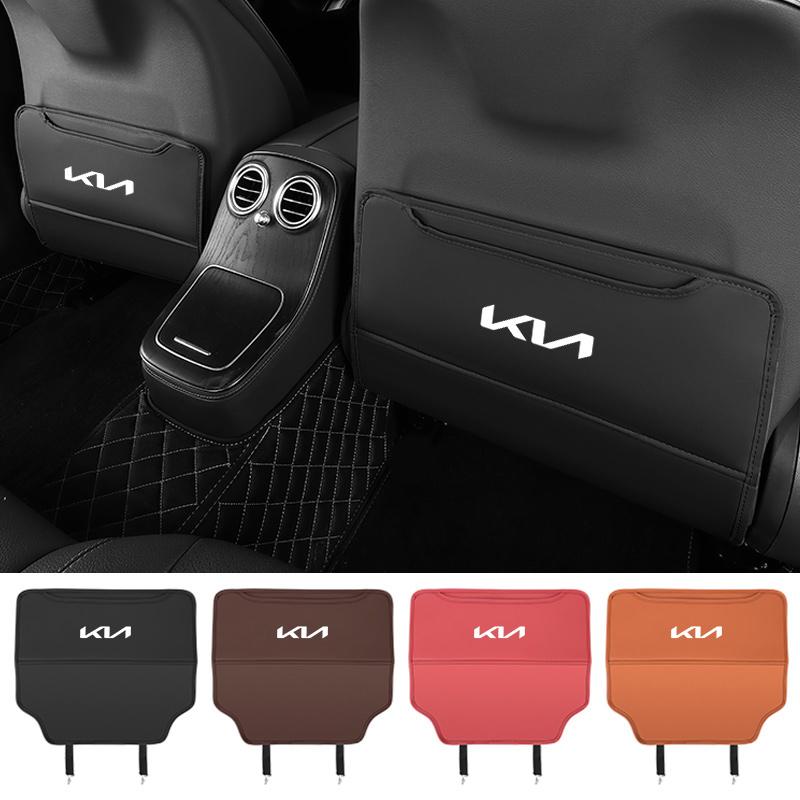 AABIW1 Leather Anti-Child-Kick Pad Car Back Seat Protector Seat Mud Car Pad For Kia K3 K4 Ceed Sportage Cerato Seltos Soul Rio Picanto