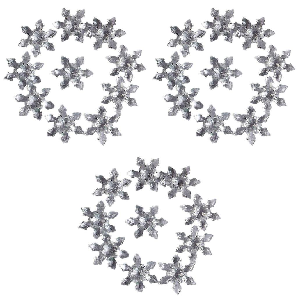 Premium Clear Plastic Snowflakes Designed For Christmas Tree Hanging Decor