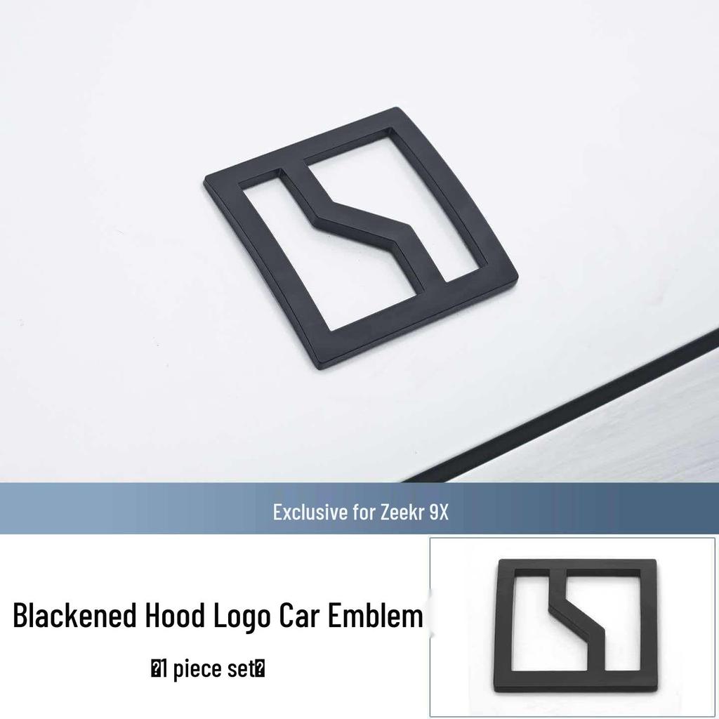 Black Decorative Covers for 9X Car Emblems, Metal Protection Mod Accessories