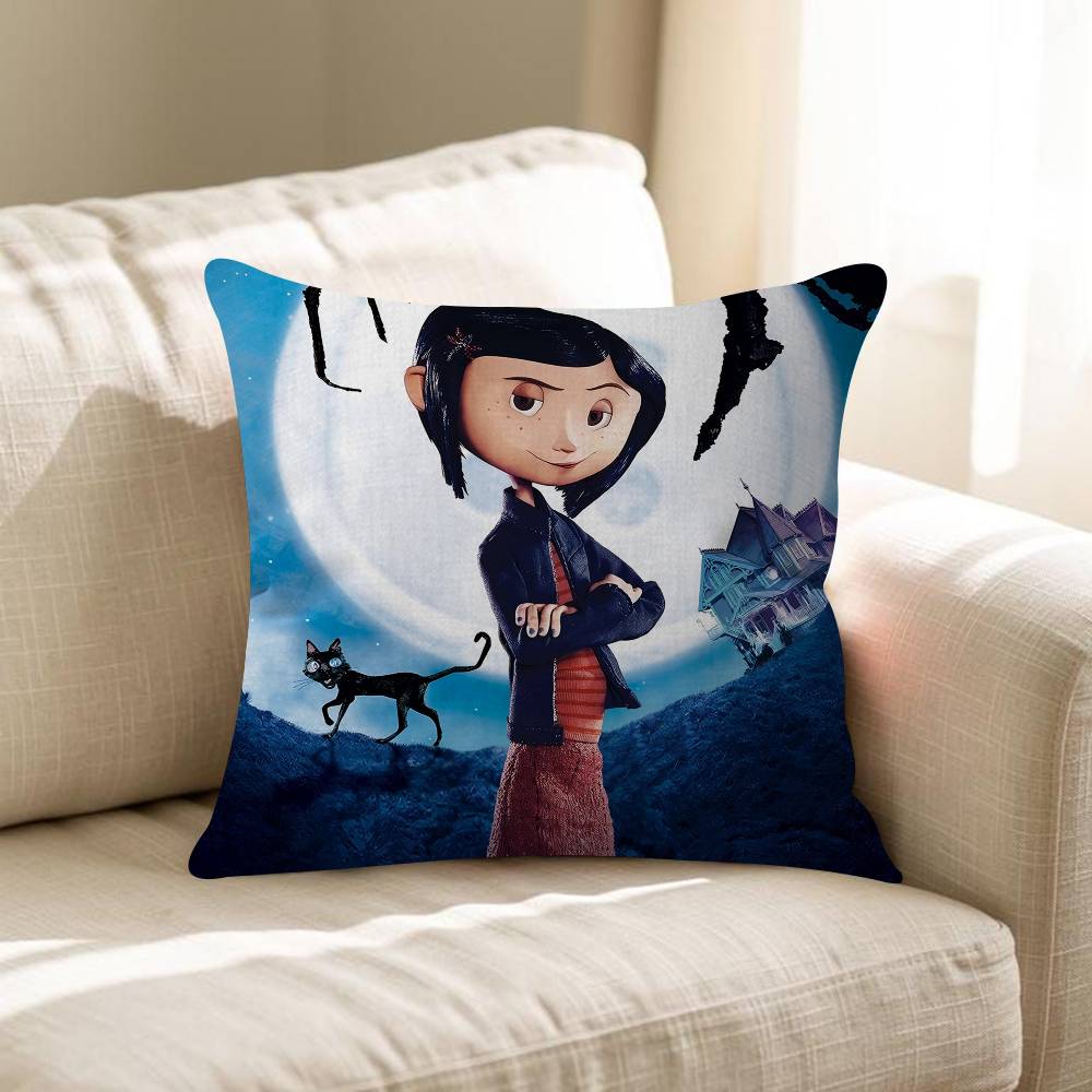 5D Anime C-Coraline Cushion Cover Inches Farmhouse Decor Home Throw Pillow Covers For Couch Decorations