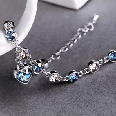 Women Fashion Crystal Bracelet Chain Crystal Silver Chain Bracelet Female Jewelry Bracelet Gift