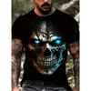 [Halloween] Men's Retro Gothic Horror Skull T-Shirt - Soft and Breathable Crew Neck T-Shirt