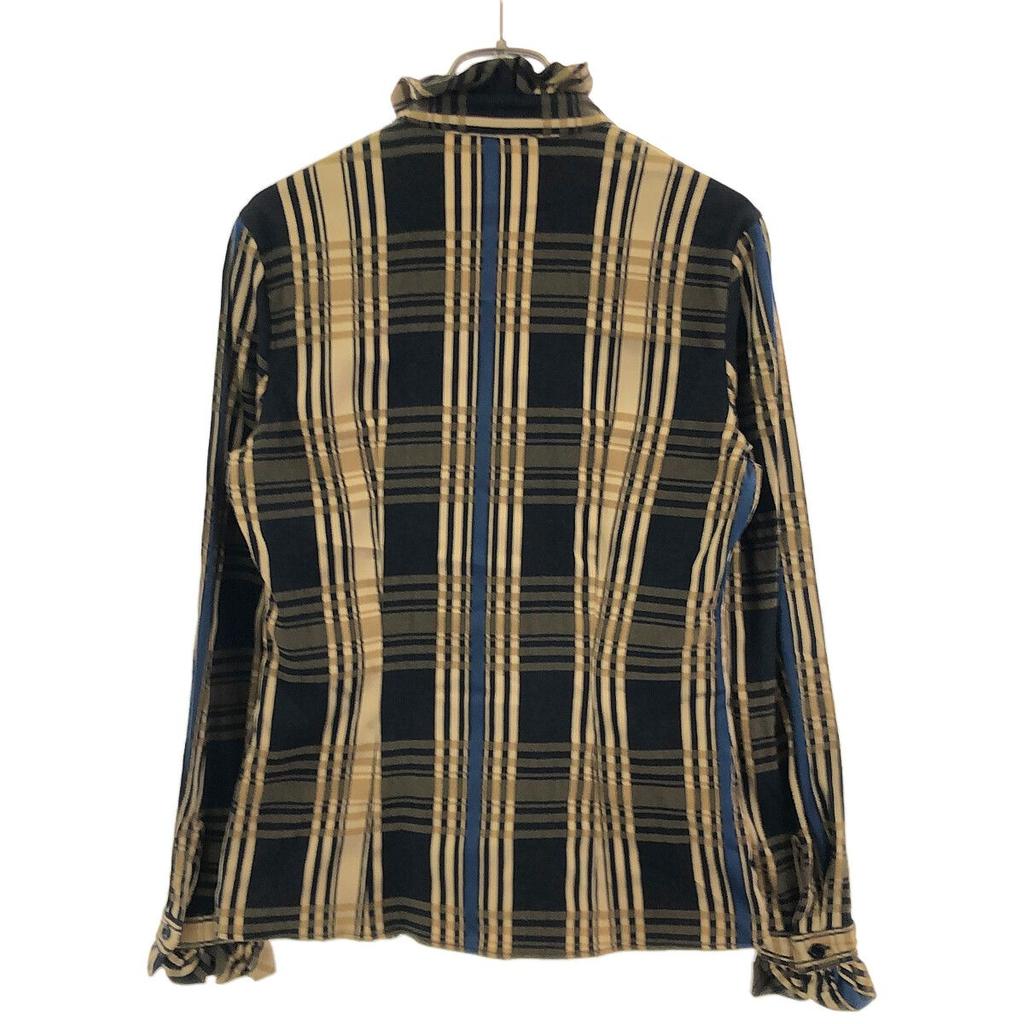 NARACAMICIE check Long sleeve Frill shirt Black x beige Women Used