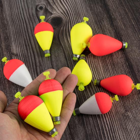 10/16Pcs EPS Foam Long Casting Lightweight Fishing Float with Weights High Visibility Buoyancy Ball