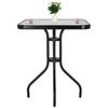 Table de jardin en verre SPRINGOS - Carré 60x60x70cm - Métal noir - Design moderne