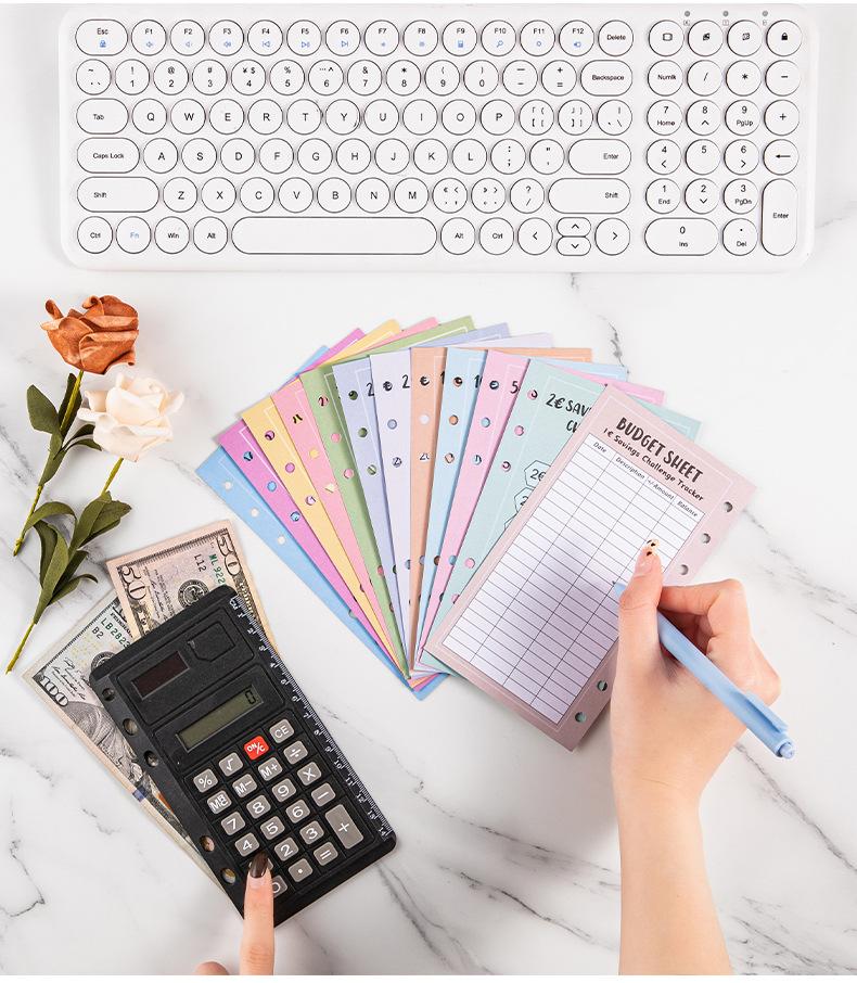 A6 100 Zarf Eave Para, 52 Hafta Tasarruf Mücadelesi, 30 Gün Tasarruf, Euro USD Nakit Zarflar Bütçe Planlayıcı Tasarruf Etmek Kolay