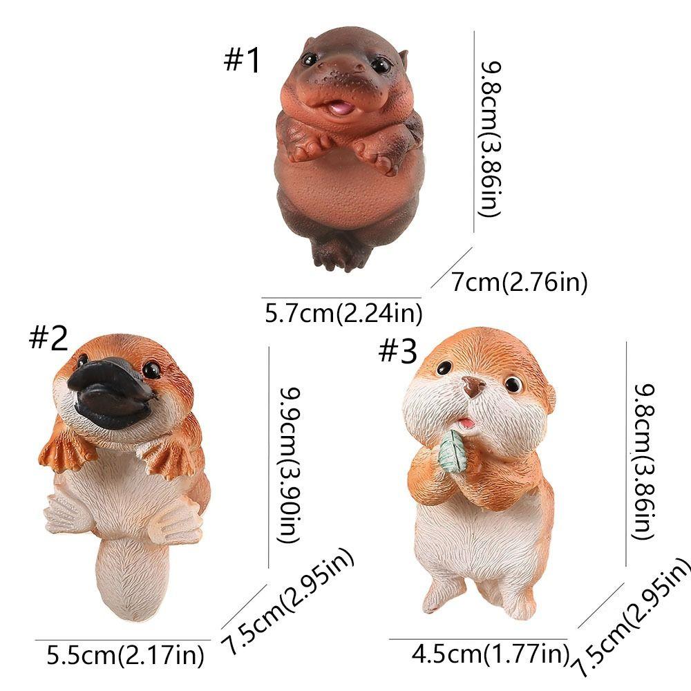 Resin Crafts Hippopotamus Hanging Flower Pot Otter Bonsai Ornaments  Micro-landscape Accessories