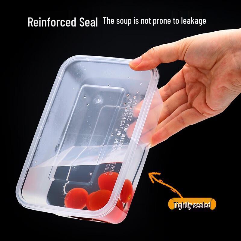 You Ao Disposable Square Lunch Boxes with Lids, 1000ML (50 Count)