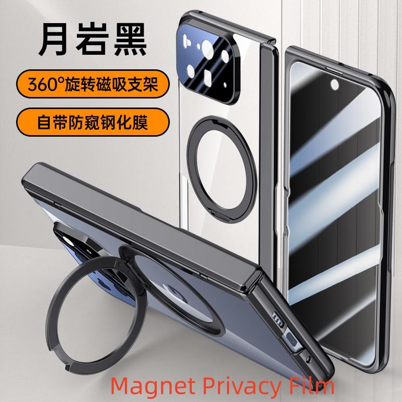 For Google Pixel 10 Pro Fold Case Magsafe Clear 360° Rotation Stand Spring Hinge Lens Screen Protector Full Protection Cover
