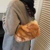 Autumn/winter Women's Fuzzy Leopard Print Shoulder Bag - New Fashionable and Versatile Plush Bag