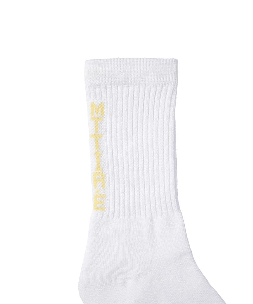 Matile Basic Logo Socks / White,Light Yellow
