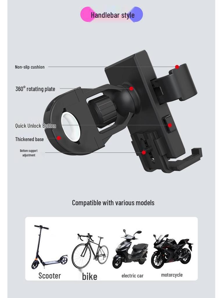 Motorcycle & Bicycle Phone Holder for Navigation