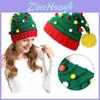 Stilvolle Grüne Weihnachtsbaum-Strickmütze Für Erwachsene Und Senioren Mit Bommel-Design