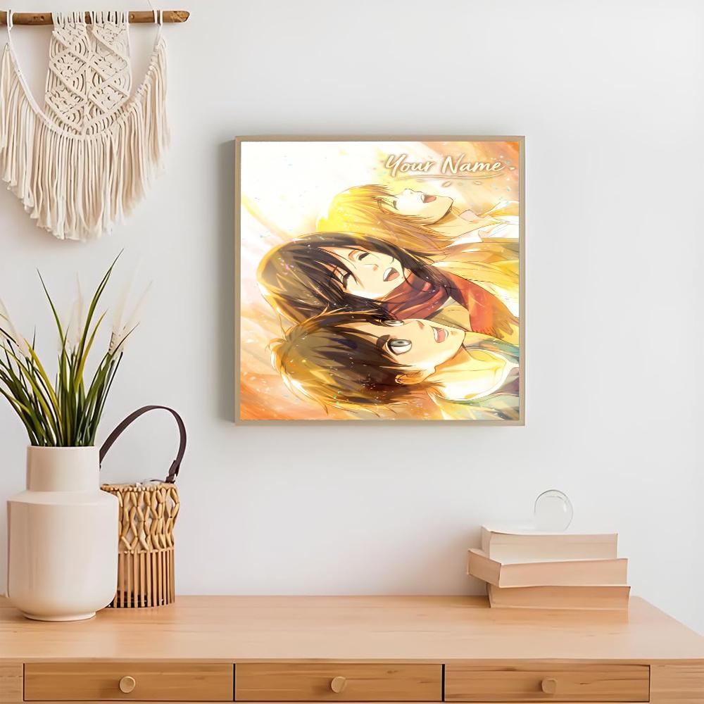 Attack Titan Customize Your Name Diamond Painting Round Diamond Diy Frameless Holiday Artwork Suitable For Home Office Wall Decoration