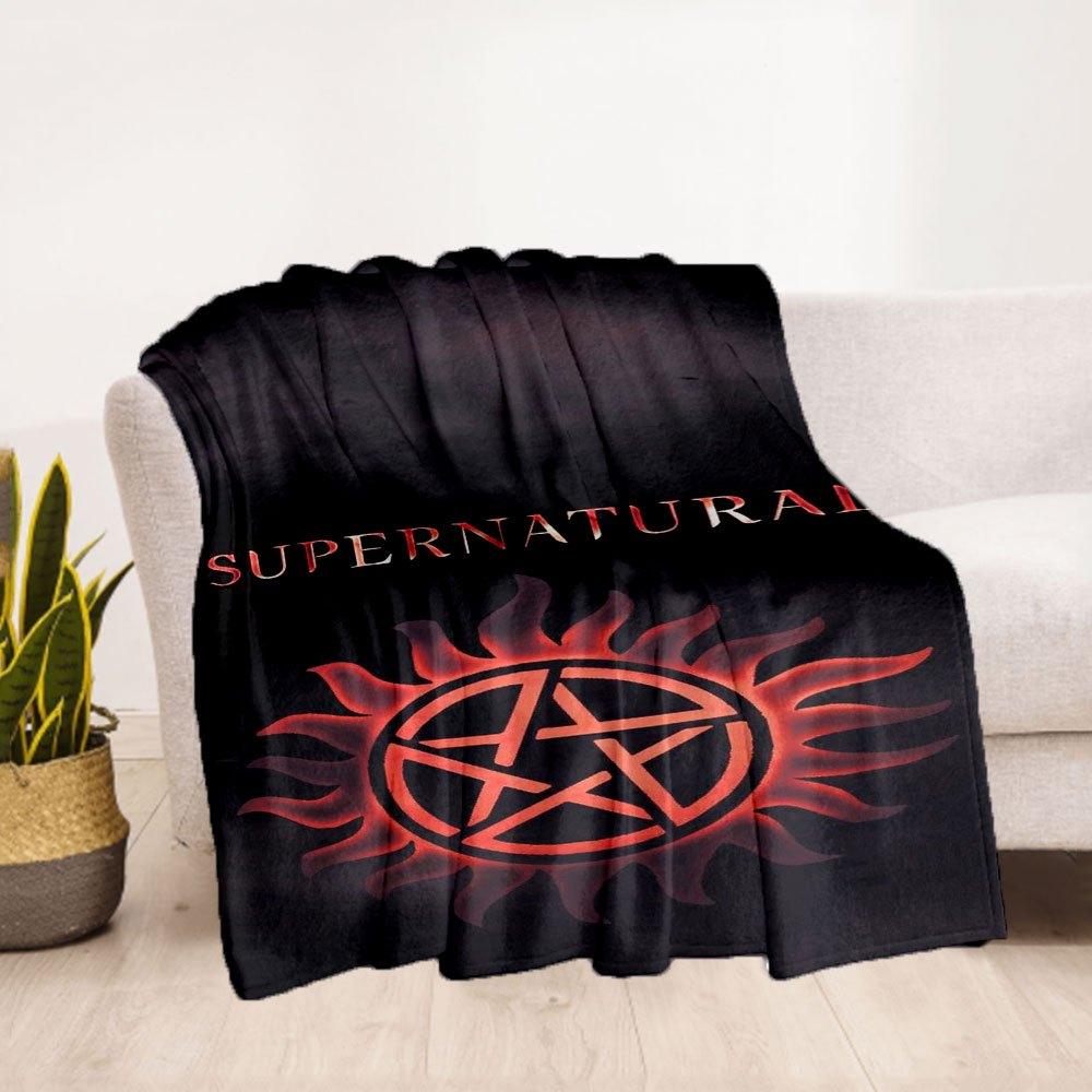 "Supernatural Anti-Possession Symbol Phone Case Cover"Blanket Flannel Throw Blanket for Sofa, Bed, Travel, Camping, Office, Couch, Chair, An
