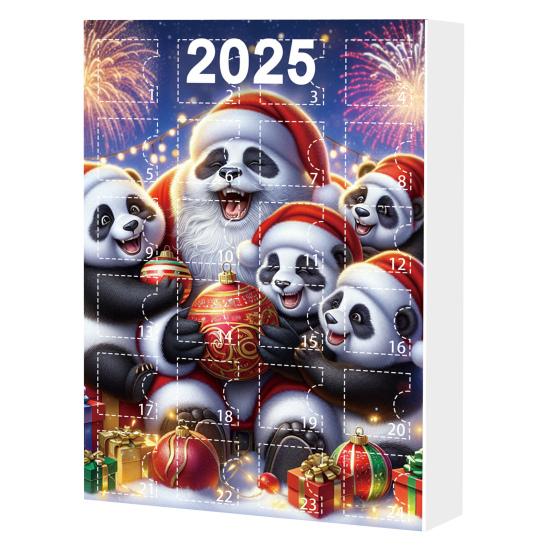 2025 Panda Adventskalender med 24 Panda-pynt Barnas Juleferie Nedtellingskalender Juletrepynt