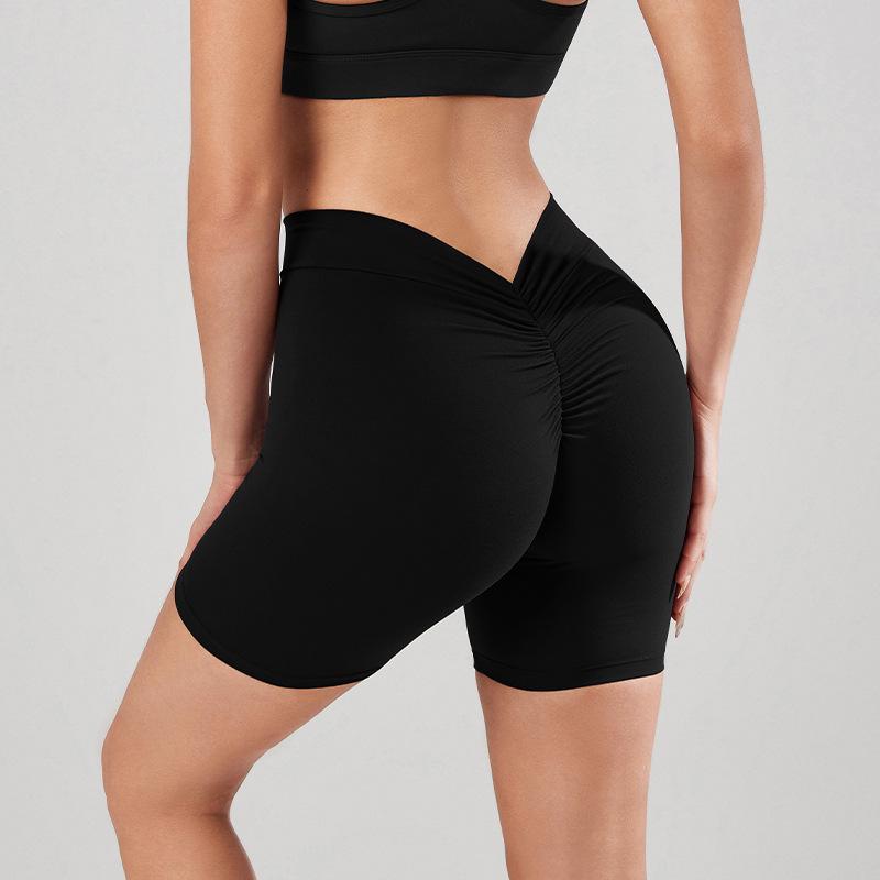 

Women s Quick-Dry High Elastic V-Waist Yoga Shorts - Peach Butt Slimming & Hip-Lifting Fit Small чёрный