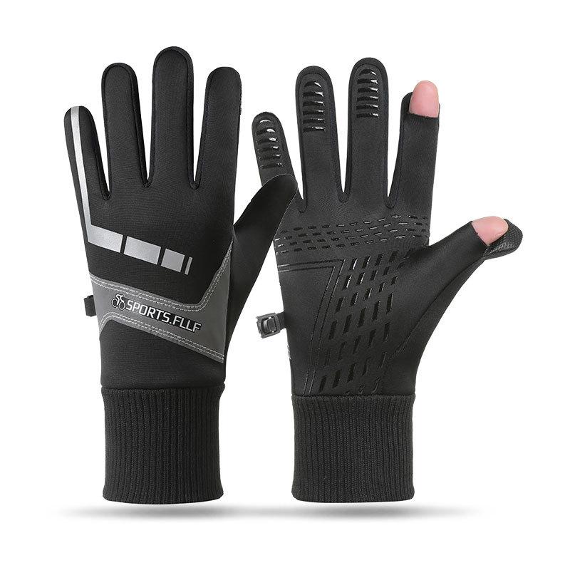 Winter Men's Outdoor Cycling Gloves Warm and Windproof Touch Screen Full Finger Gloves Motorcycle Riding and Skiing Equipment