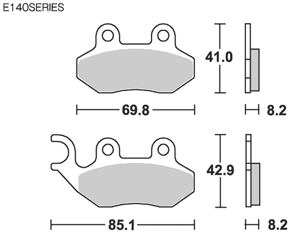 KITACO SBS Klocki Hamulcowe E140 Ceramiczne SYM PGO itp.. 777-0140000