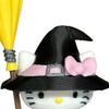 Halloween Witch Cat Figurine Cute 3D Printed Small Cat Witch Statue for Halloween Indoor Home Tabletop Shelf Decor