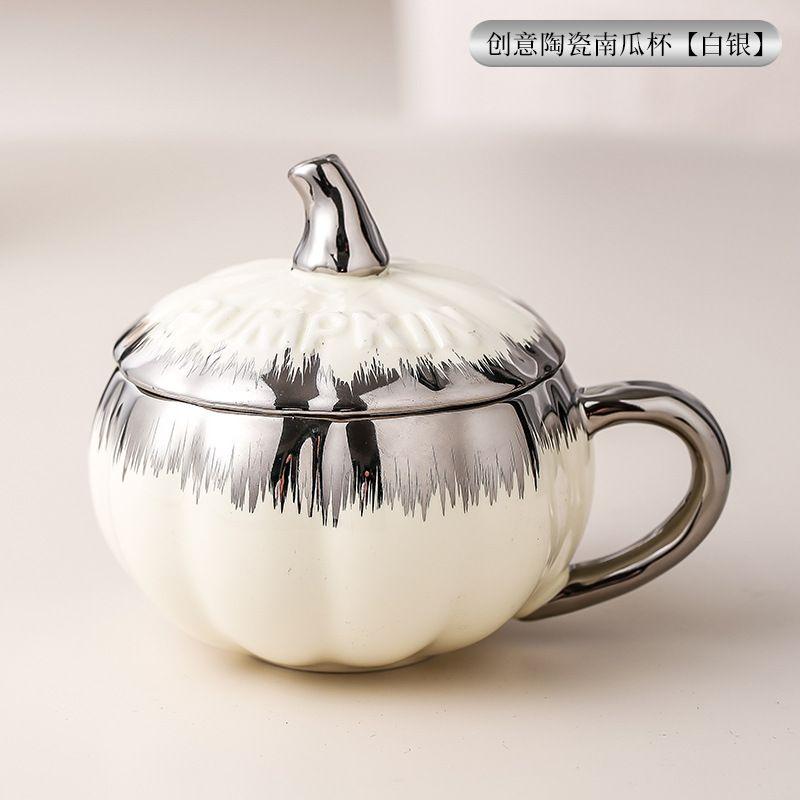 

Керамическая чашка в виде тыквы на Хэллоуин, Европейская роскошь для дома, Чашка для завтрака с овсянкой, Миска для лапши быстрого приготовления/парового яйца с крышкой, Кружка, Посуда для напитков 300ML