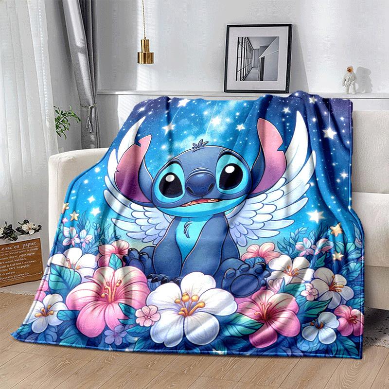 1pc Stitch Printing Blanket - Soft, All-Season Throw for Living Room, Bedroom,Travel