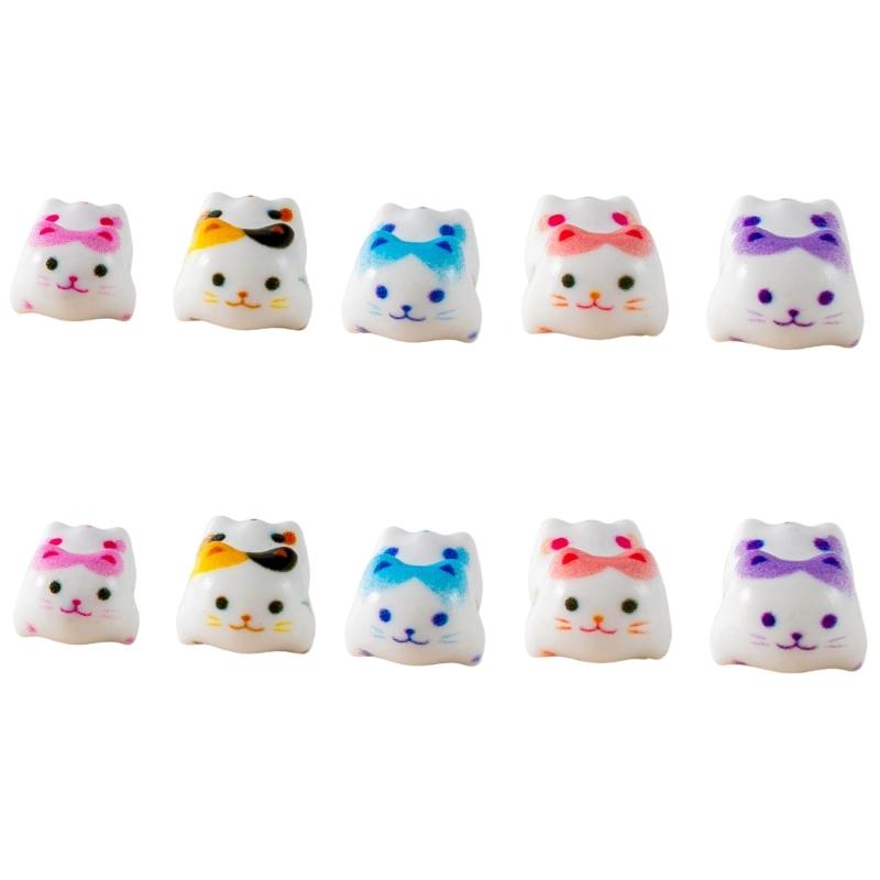 10pcs Handmade Jewelry Supplies Wealth Cats Beads for DIY Bracelets Earrings and Necklaces Beads for Crafting