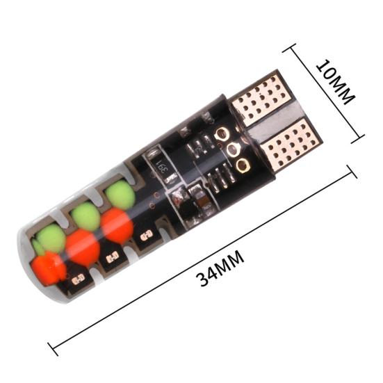 2Pcs T10 RGB COB LED Car Gradient Remote Control Flashing Light Clearance Lamp