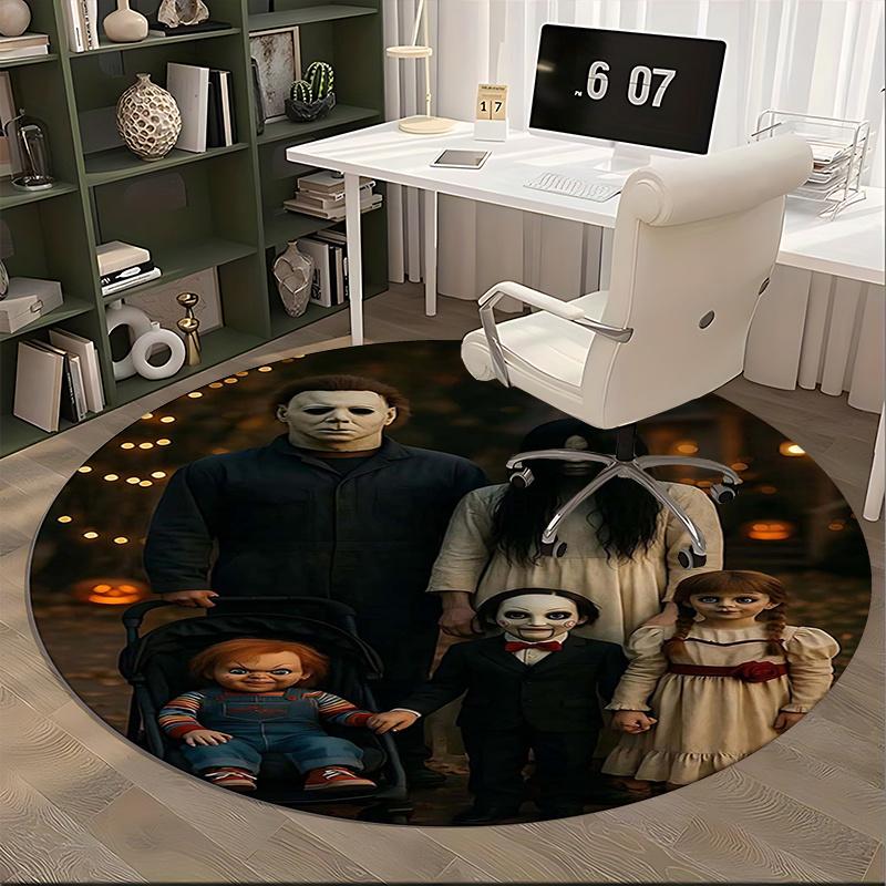 Horror Movie Characters Chair mat Round Rug Office carpet, Non slip, Suitable for Living Rooms, Bedrooms,Decor1205711a