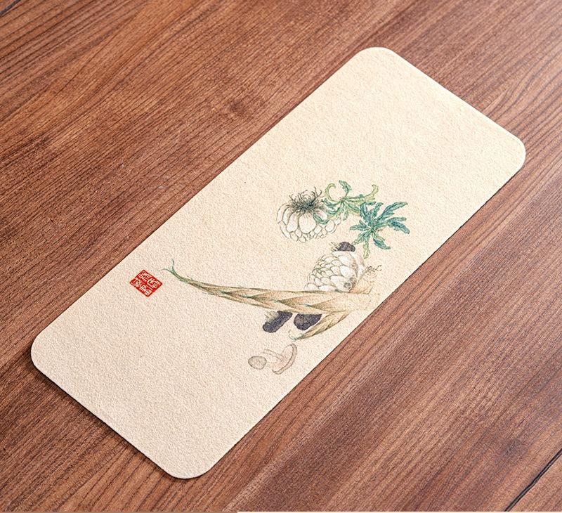 New Chinese Zen miscellaneous vegetable dry brewing tea party pastoral style coffee table dry brewing pad waterproof table flag