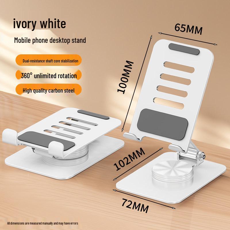 Foldable Metal Laptop & Tablet Stand with 360° Rotation and Double Rod Support