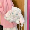 Cute Lolita Plush Bunny Backpack With Butterfly Bow For Girls Daily Use
